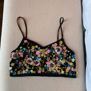 Topshop Sequin Crop Top